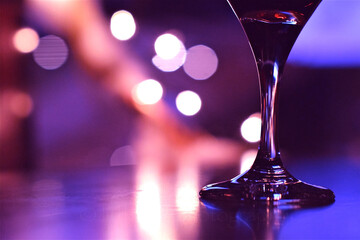 Romantic Photo, Light Bokeh with Wineglass 