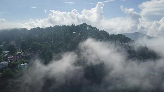 sunrise during monsoon in almora uttarakhand