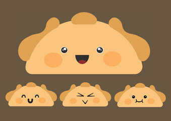 pan de muerto ojaldra dibujada en vectores, personaje de dia de muertos y comida mexicana tradicional