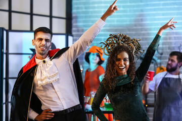 People having fun at Halloween party