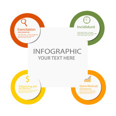 Infographic template four options, process or step for business