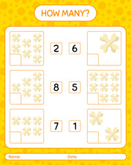 How many counting game with bone. worksheet for preschool kids, kids activity sheet