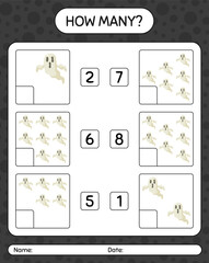 How many counting game with ghost. worksheet for preschool kids, kids activity sheet