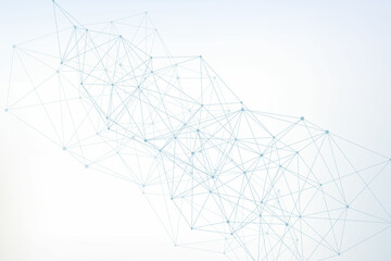 Geometric abstract background with connected line and dots. Structure molecule and communication. Big Data Visualization. Medical, technology, science background. Vector illustration.