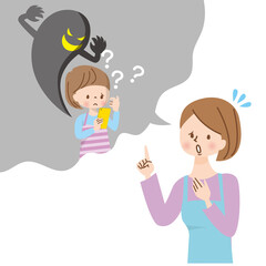 スマホを使う子供に忍び寄る影を心配する母親