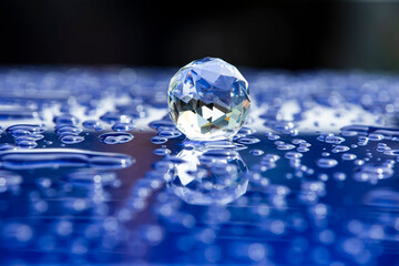 drops of water with crystal ball