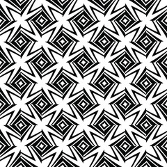  Seamless vector pattern in geometric ornamental style. Black ornament. 