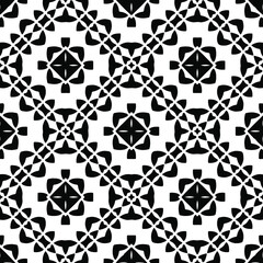  Seamless vector pattern in geometric ornamental style. Black ornament. 