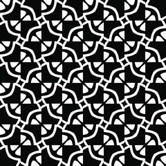  Seamless vector pattern in geometric ornamental style. Black ornament. 