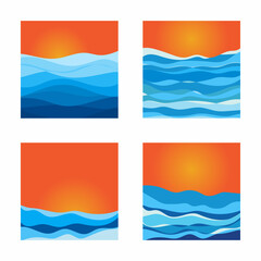 Abstract Water wave vector illustration design background