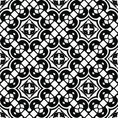  Seamless vector pattern in geometric ornamental style. Black ornament. 