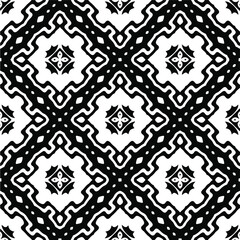  Seamless vector pattern in geometric ornamental style. Black ornament. 