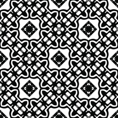  Seamless vector pattern in geometric ornamental style. Black ornament. 