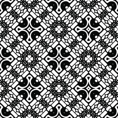  Seamless vector pattern in geometric ornamental style. Black ornament. 