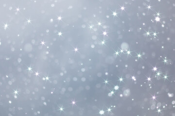 blue snowfall bokeh background, abstract snowflake background on blurred abstract blue