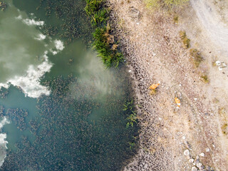 aerial view of a lake