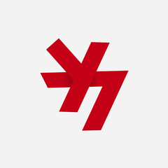 Obraz premium Y7 initial simple vector logo