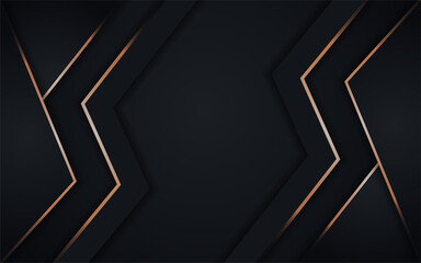 Abstract Dark Background Combination With Line gold Element