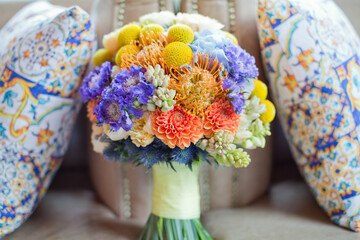 Bright colorful italy wedding bouquet