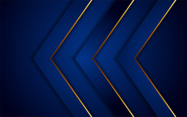 Abstract Dark Blue Background Combination With Line Gold Element