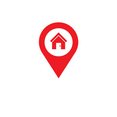 Flat design location map with red pin, label, marker. Vector EPS 10.