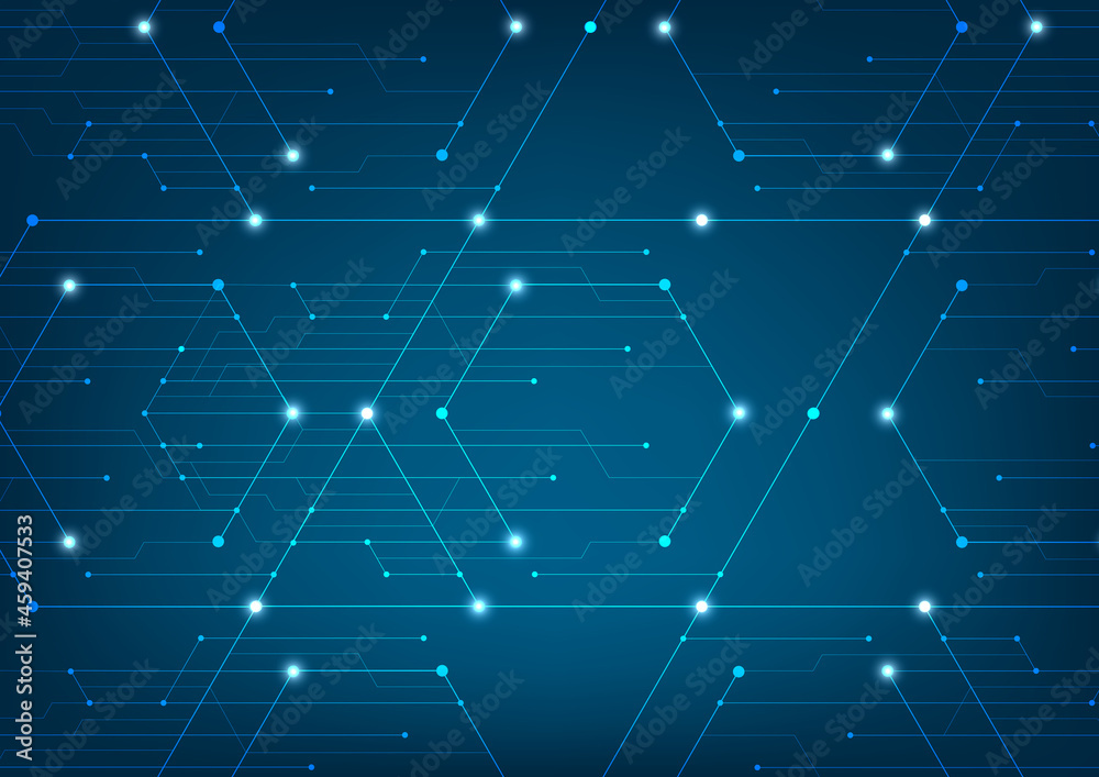 Poster abstract lines and dots connect background. technology connection digital data and big data concept.