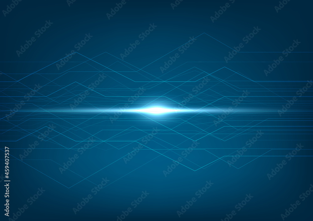 Poster abstract lines technology connection digital data and big data background.