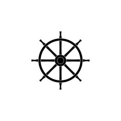 Obraz premium Nautical ship wheel icon isolated on white background
