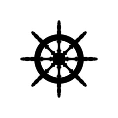 Obraz premium Nautical ship wheel icon isolated on white background