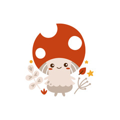 Cute amanita child character