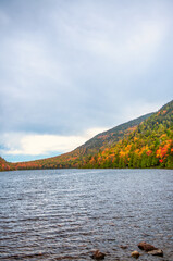 Beautiful lake in Acadia National Park - Foliage Season.