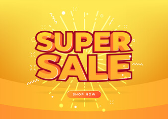 Super sale tag banner for promotion.