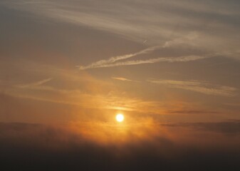 A dreamy golden cloudy sunrise