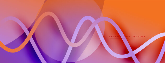 Abstract gradient background with wave line with shadow effect. Geometric composition. 3D shadow effects and fluid gradients