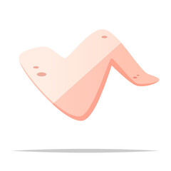 Raw chicken wing vector isolated illustration