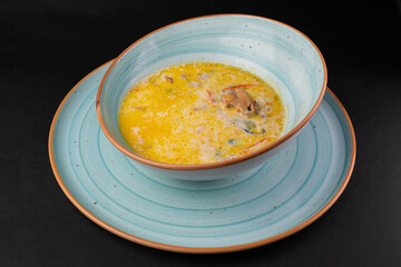pumpkin soup in a bowl
