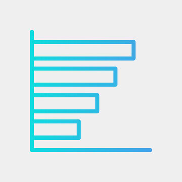 Vector illustration of bar chart icon in gradient style for any projects