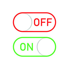 On and Off toggle switch buttons. Switch gradient icon. Flat UX UI design vector element set for website or mobile app. Web colored toggle template