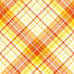 Seamless pattern in white, bright yellow and orange colors for plaid, fabric, textile, clothes, tablecloth and other things. Vector image. 2
