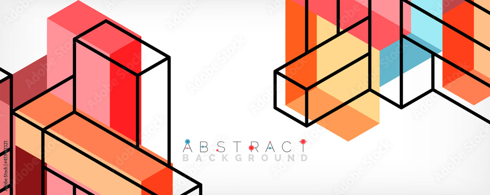 Poster abstract background. 3d cubes, cubic elements and blocks. techno or business concept for wallpaper, 