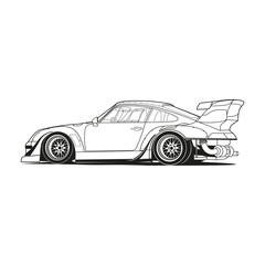 Car outline coloring pages vector - 459414112