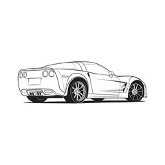 Car outline coloring pages vector - 459414132