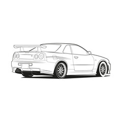 Car outline coloring pages vector - 459414139