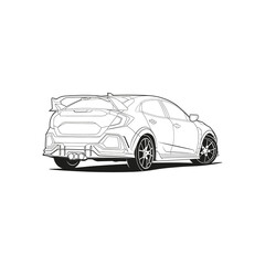 Car outline coloring pages vector - 459414158