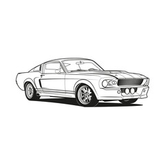 Car outline coloring pages vector - 459414188