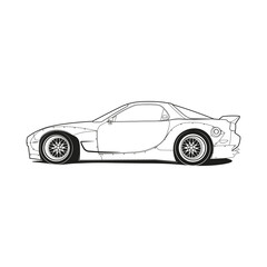 Car outline coloring pages vector - 459414315