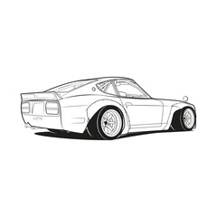 Car outline coloring pages vector - 459414341