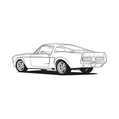 Car outline coloring pages vector - 459414376