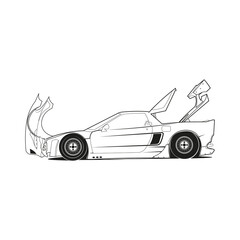 Car outline coloring pages vector - 459414384