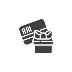 Gift card and box vector icon